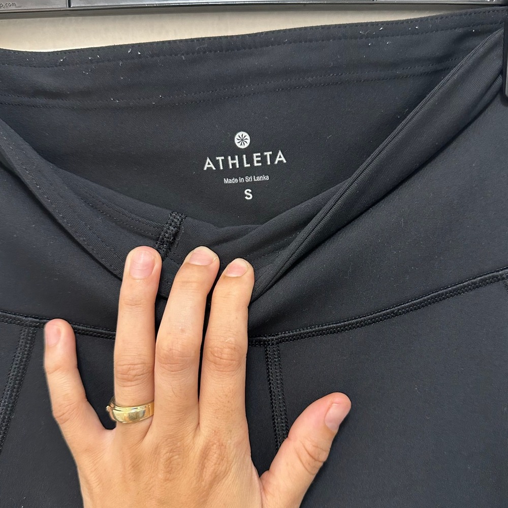 Athleta Black High Rise Workout Leggings Pockets Athletic Activewear, Size Small - Picture 6 of 7